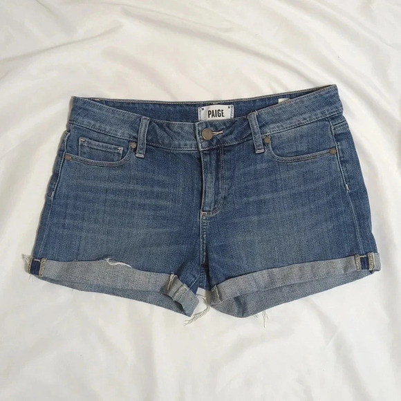 Paige Jimmy Jimmy Shorts, Color Med Wash Size 27 - Picture 1 of 15